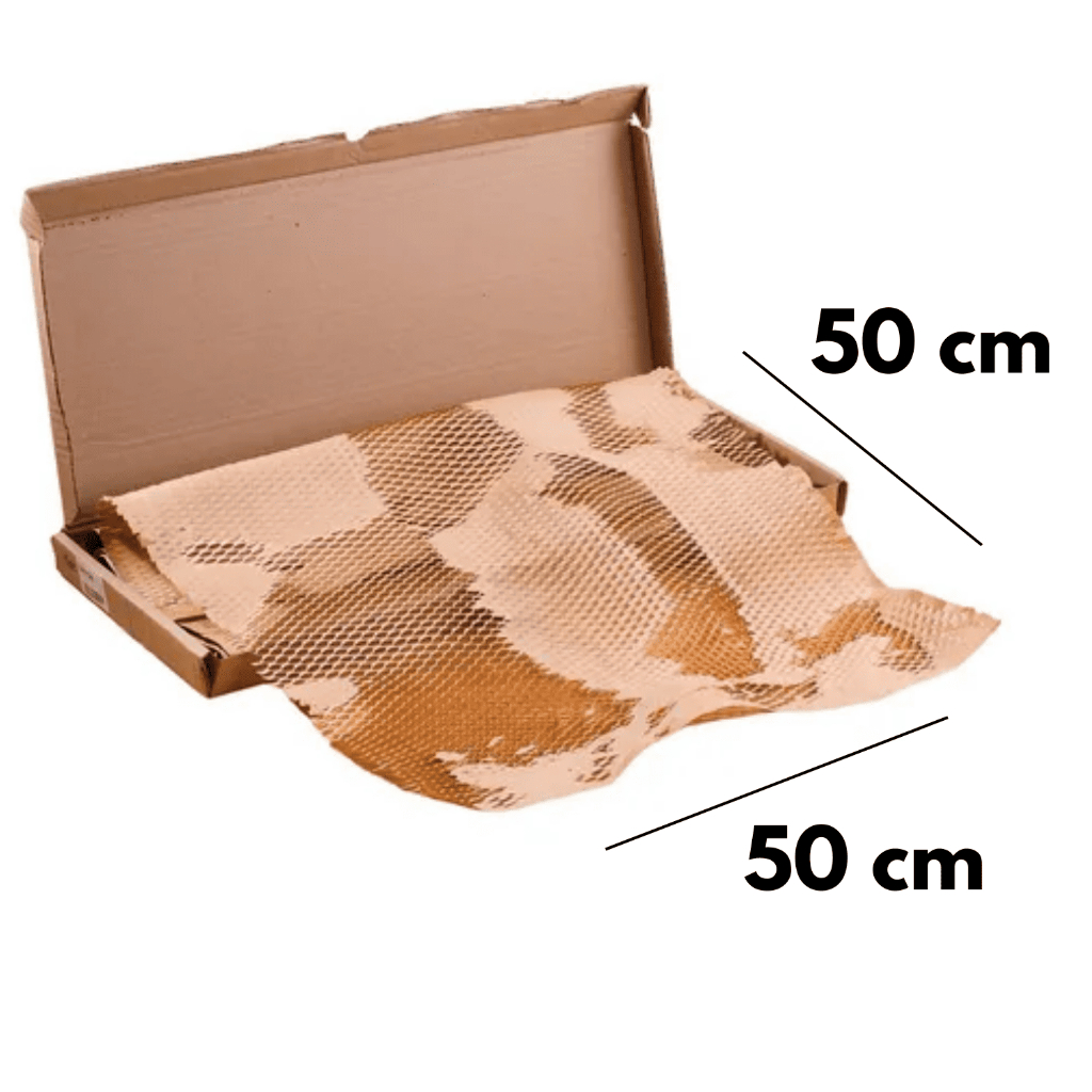 KIT 50 Folhas Bobina Papel Kraft Colmeia 50x50 Embalagem Presente Bonito
