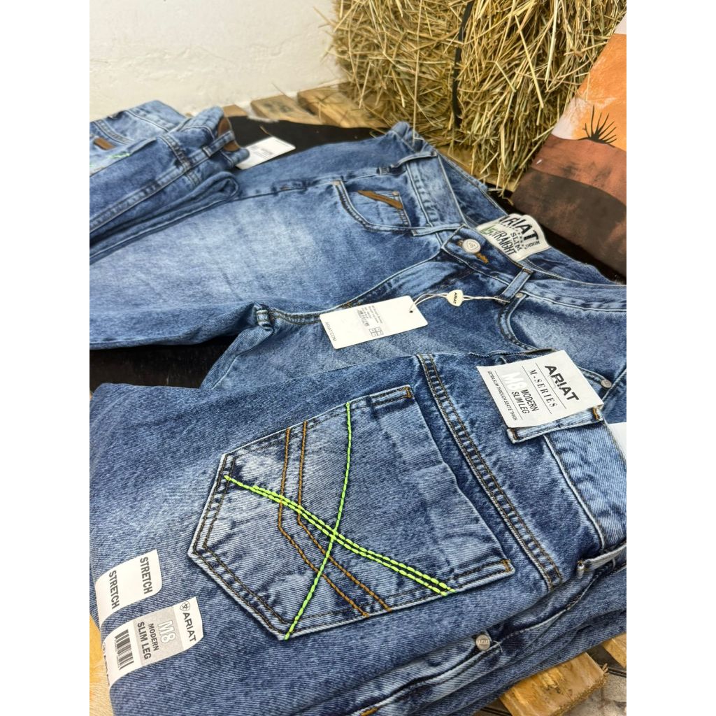 Calça country 100 % algodão cowboy rodeio montaria ariat cinch