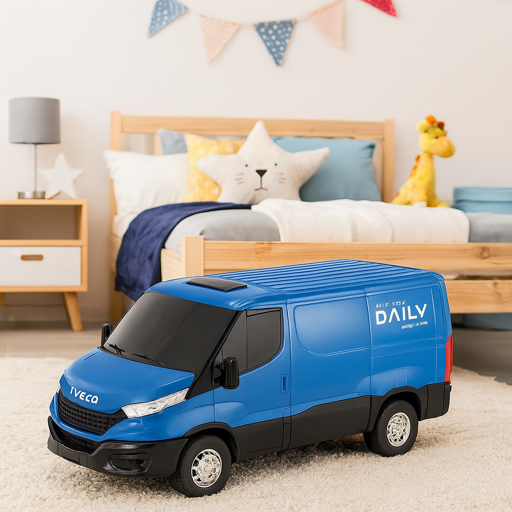 Brinquedo Van Iveco Daily Furgao Carga Abre Porta de Tras