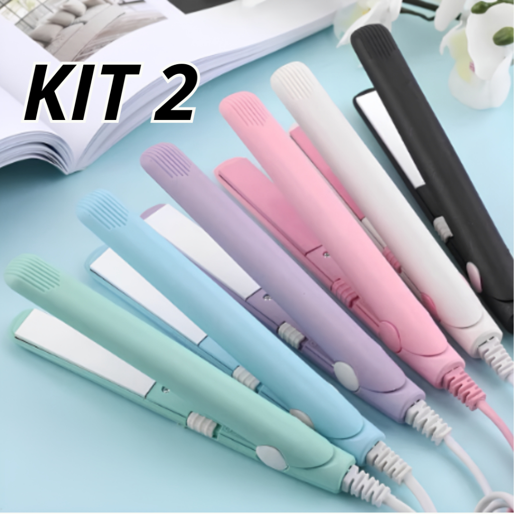 Kit 2 Mini Chapinha De Bolsa Bivolt Com Estojo Portátil