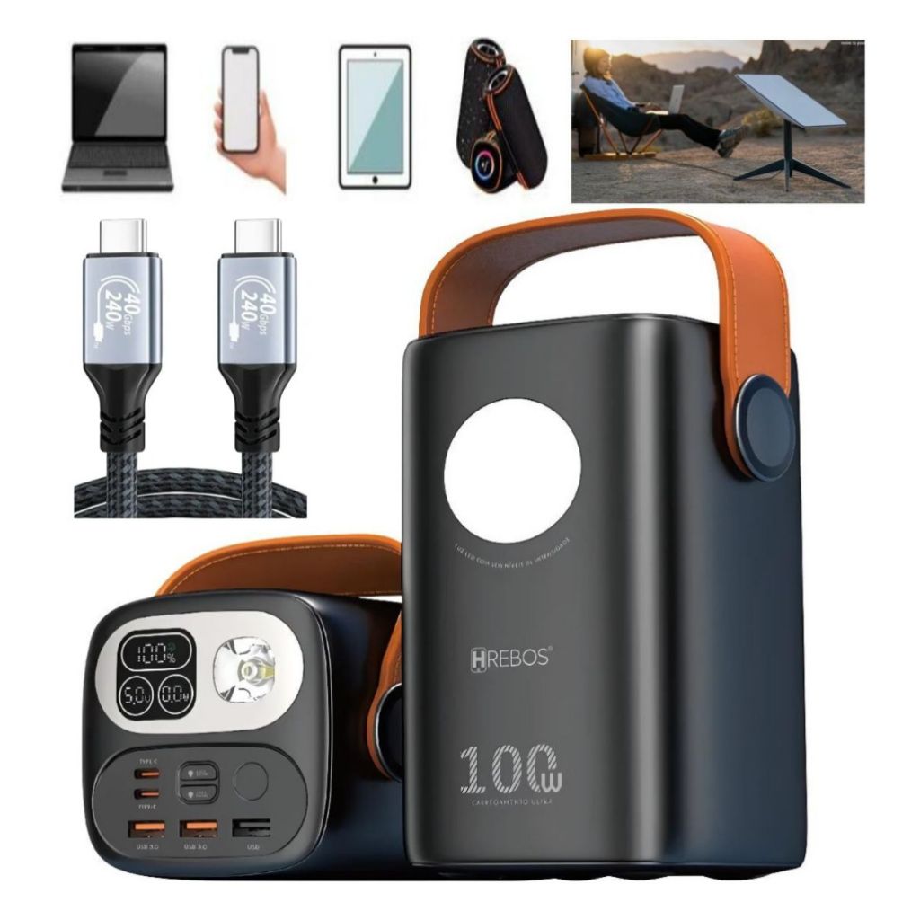 Bateria Power Bank 60.000mah Hrebos Utra potente  Pb-999 P/ Starlink Mini e Notebook em Oferta na Shopee