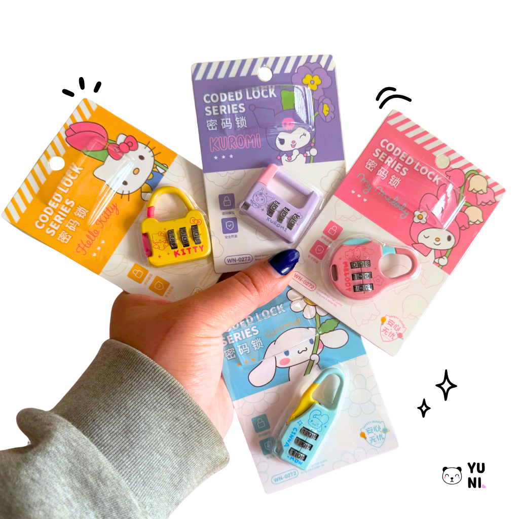 Imagem Cadeado Turma da Hello Kitty  | Cadeado com Senha Segredo para Mala Armário Mochila Academia