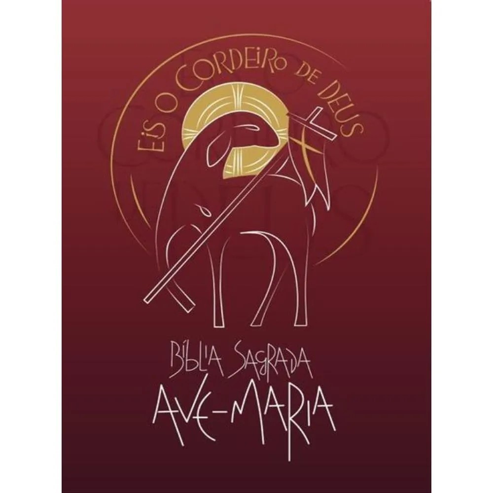 Bíblia Sagrada Ave-Maria - Eis o Cordeiro de Deus - Vermelha em Oferta na Shopee