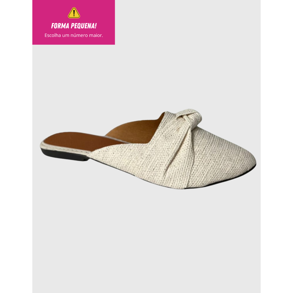 Mule Feminina Bico Fino Casual Leve Confortável Trabalho Dia a Dia Nó em Oferta na Shopee