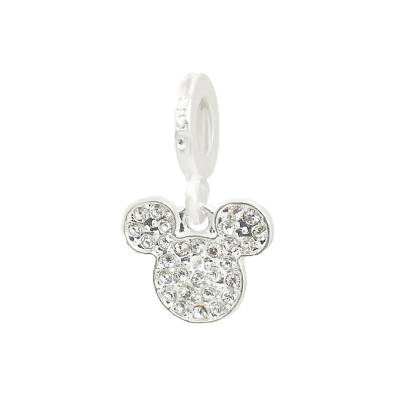 Berloque Strass Brilhante -  Banhado a Prata 925 - Presente Feminino