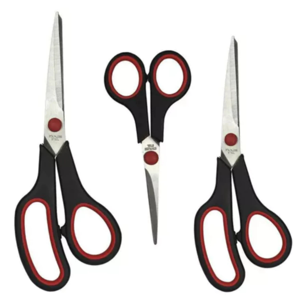 Kit 3 Tesouras Em Aço Inox Corte Costura Artesanato Domestico e profissional 5" 7" 7,5"