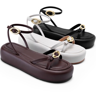 Sandália Feminina Lumiss Flatform Confortável Fivelas Dourada Tiras Finas em Oferta na Shopee