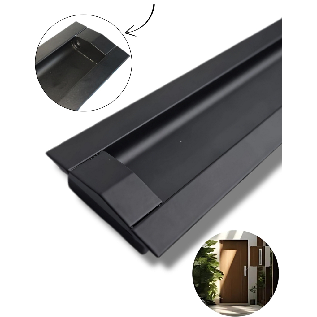 Puxador Concha Preto de Embutir Elegância e Durabilidade, Ideal para Gavetas e Portas de Armários em Oferta na Shopee