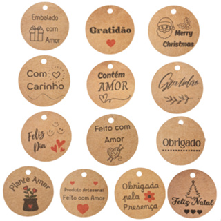 Tag Kraft 4x4cm Frases Agradecimento - 100 Unid em Oferta na Shopee