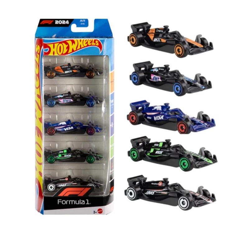 Hot Wheels Formula 1 - Pack F1 c/ 5: McLaren, Alpine, RB, Sauber e Haas
