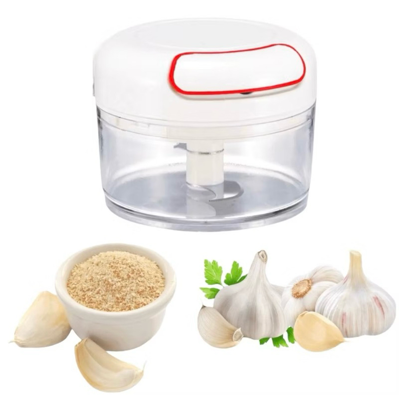Mini processador triturador de alimentos manual com lâmina inox para processamento rápido de temperos