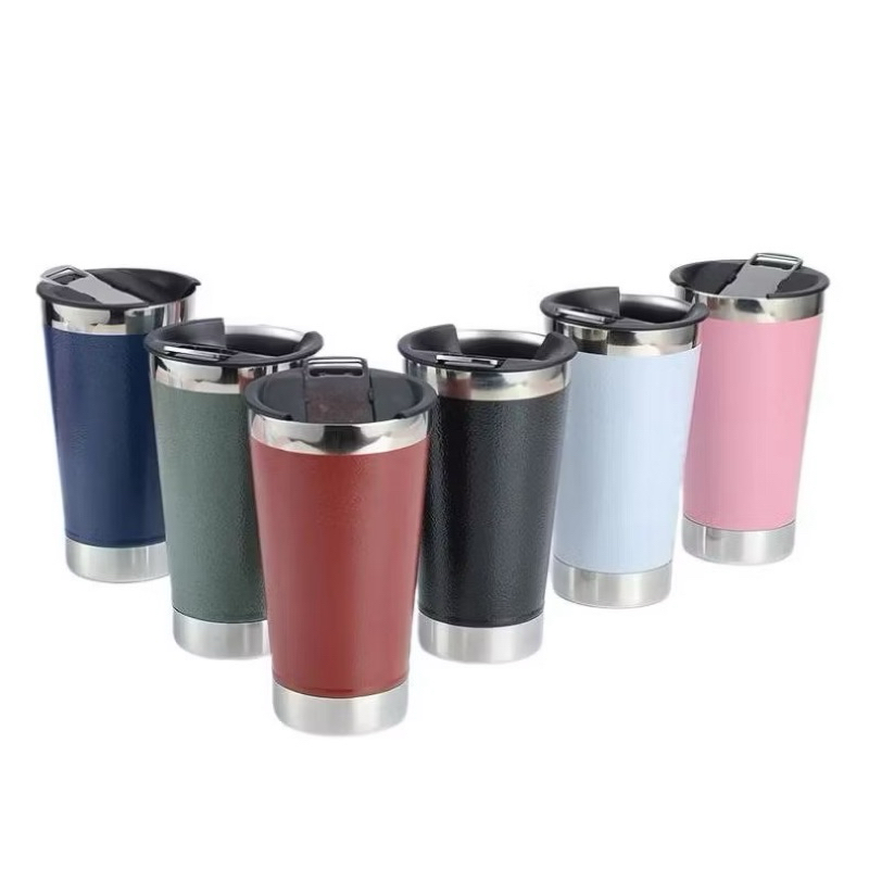 Copo Térmico com Tampa E Abridor 473ml Cerveja Café Inox Beer Cup Gelada Quente Caneca