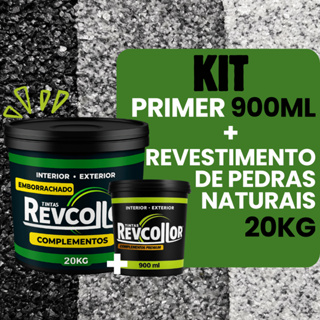 KIT REVESTIMENTO PEDRA NATURAL 20KG PAPEL DE PAREDE 3D + PRIMER 900ML ALTA ADERÊNCIA PREMIUM DURÁVEL em Oferta na Shopee