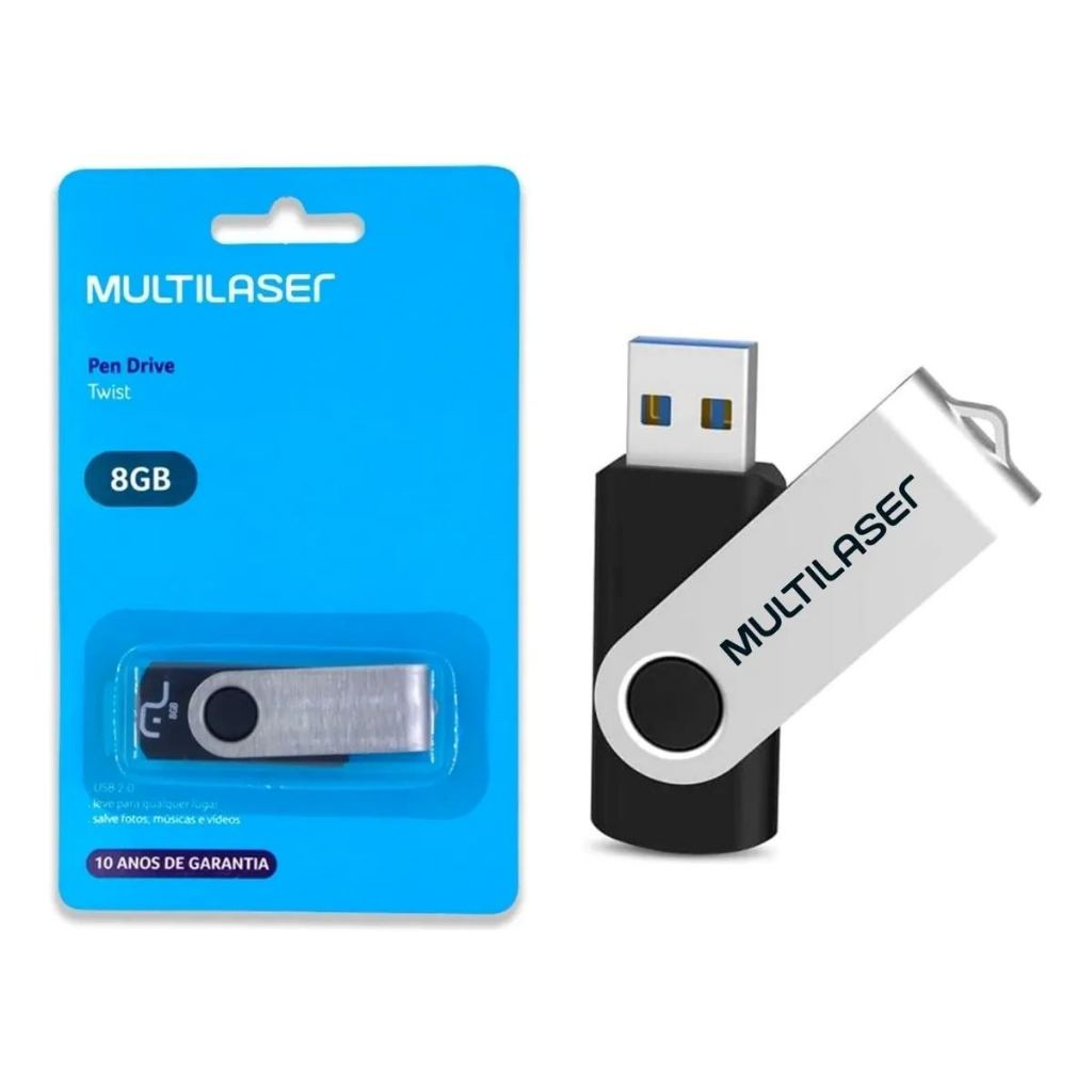 Multilaser Twist PD589 pendrive preto 32gb clip-icon Multilaser