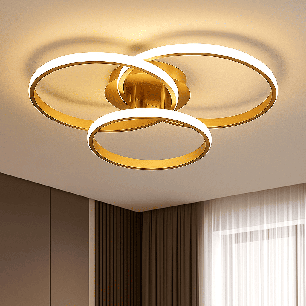 Luminária Plafon Moderna Led 3 Anéis Teto Quarto Sala 3 EM 1 - Nitrolux