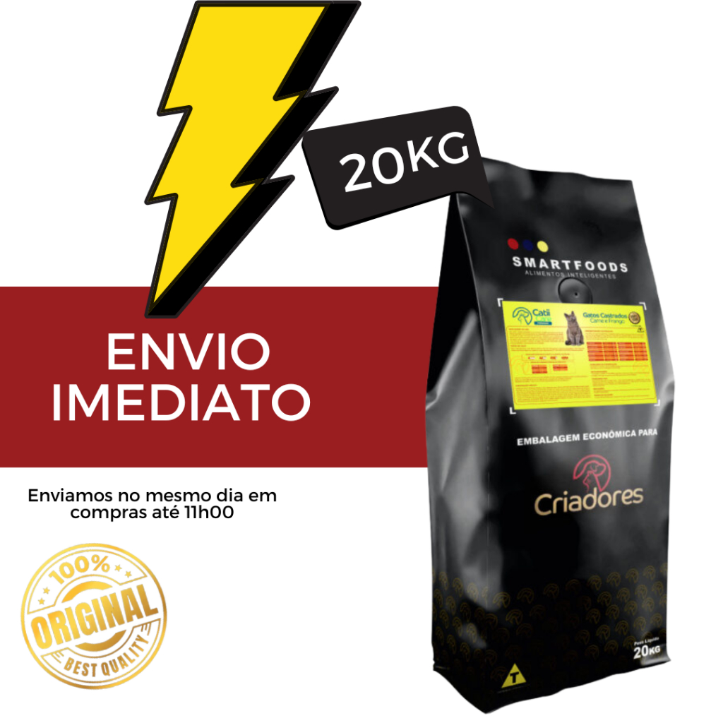 Ração p/gatos castrados Catii Care Premium Gatos Castrados Carne/frango 20kg - Envio imediato