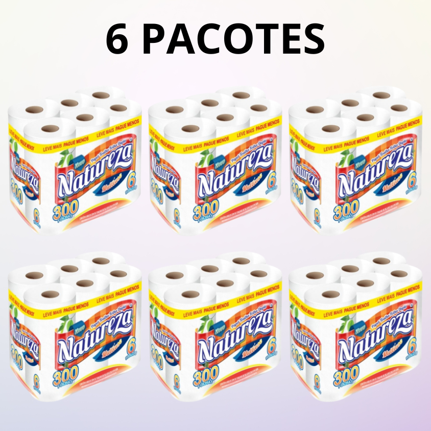 Papel Toalha Cozinha Natureza Folha Dupla 6 Pacotes C/ 6 Rolos cada em Oferta na Shopee