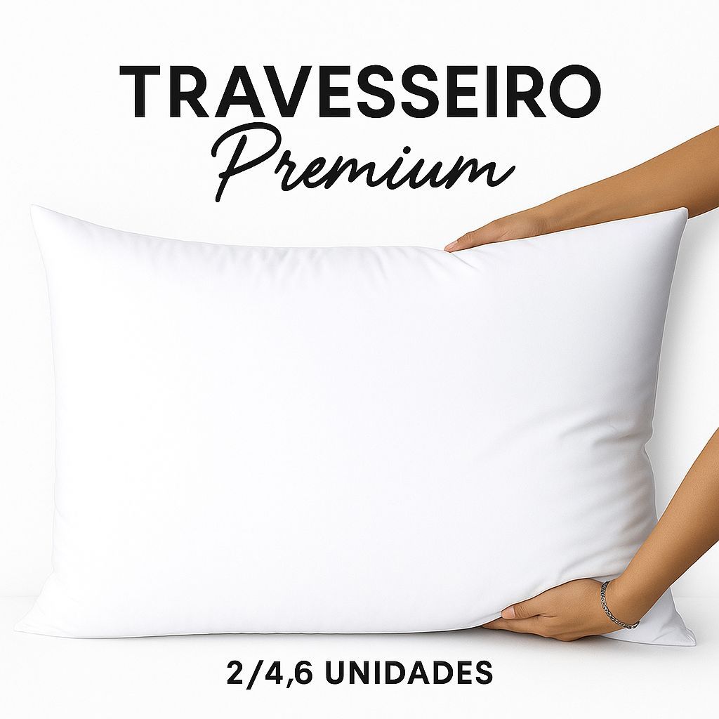 Kit 2 Travesseiro Premium 100% Microfibra 70x50 Antialérgico Antiácaro Ortopédico Firme
