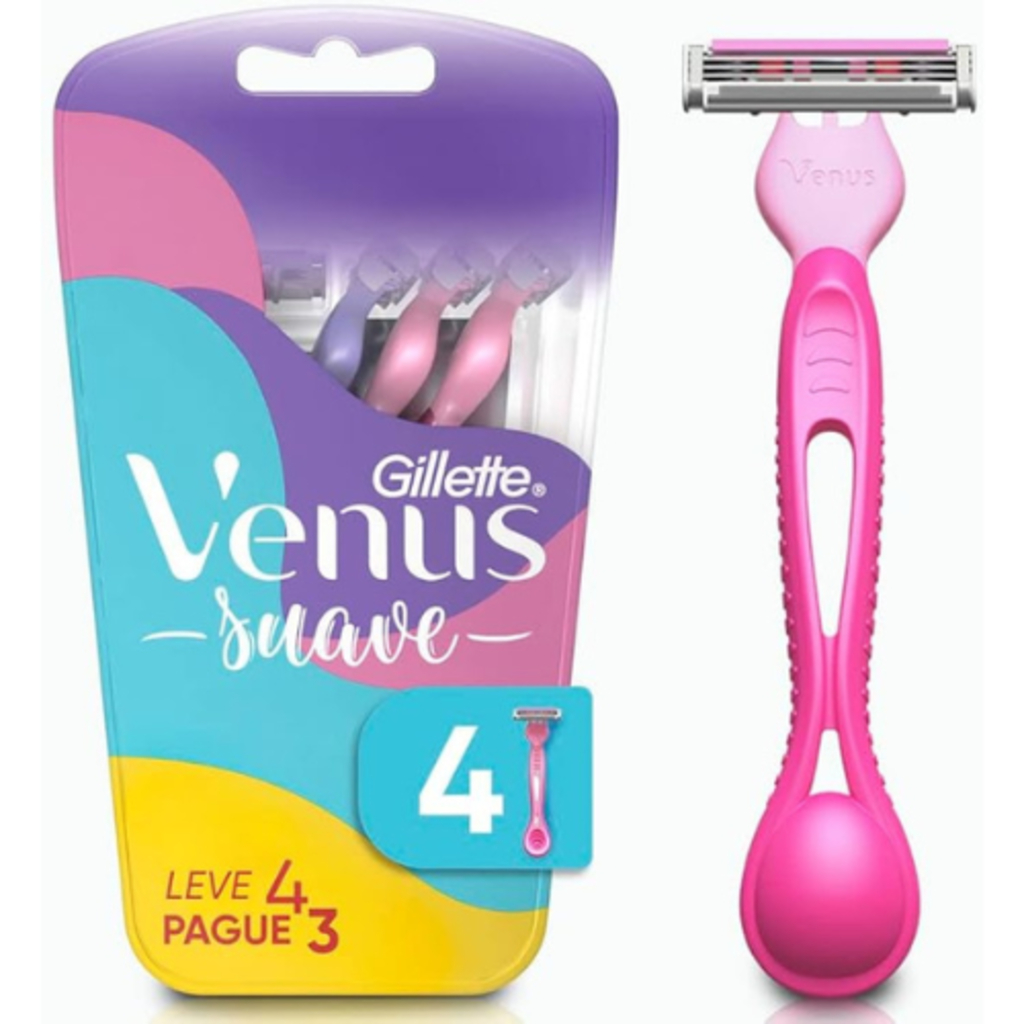 Gillette Venus Suave Aparelho de Depilar - Kit com 4 Unidades em Oferta na Shopee