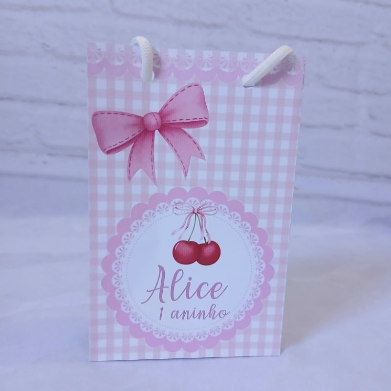 Sacolinha Cerejinha| Cereja| Lembrancinha Personalizada| Festa Infantil| Aniversário