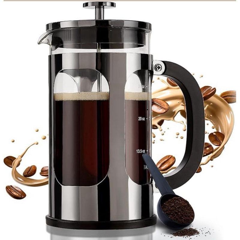 Imagem Cafeteira Prensa Francesa 600ml / 350 ml Vidro Borossilicato Inox – Café, Chá e Expresso