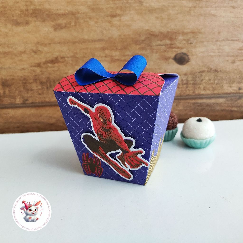 LEMBRANCINHA PERSONALIZADA - 5 CAIXA SUSHI HOMEM ARANHA - PAPELARIA PERSONALIZADA - CAIXA PERSONALIZADA