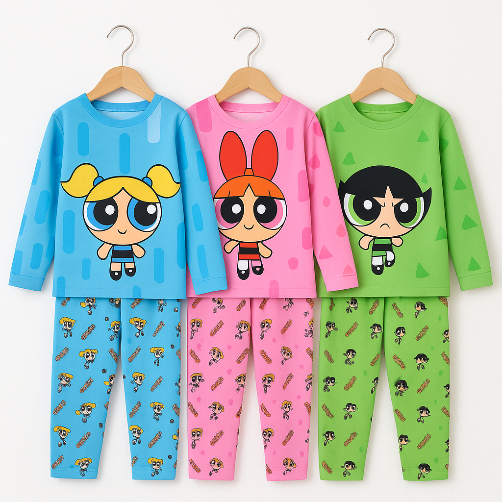 Pijama Infatil Blusa e Calça pra dormir estampas divertidas Meninas Poderosas em Oferta na Shopee