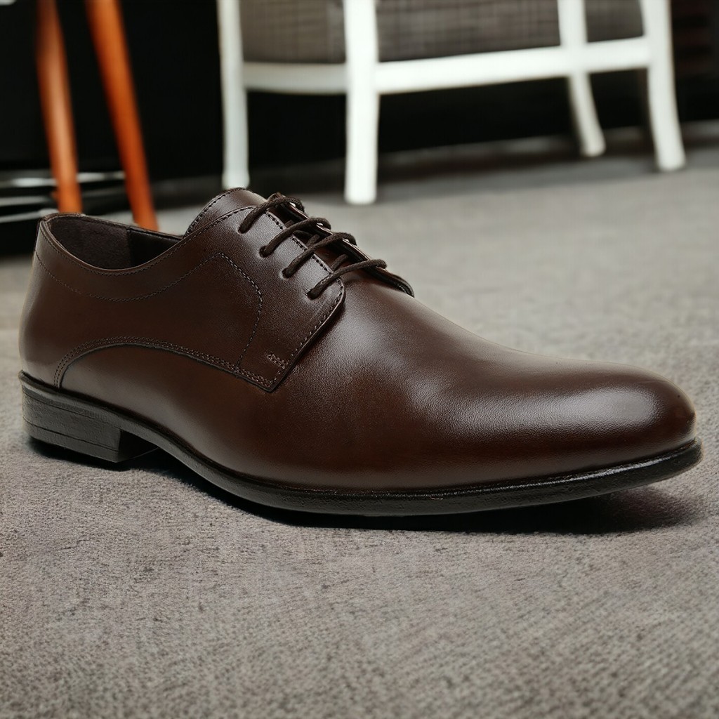 Sapato Social Masculino em Couro Legítimo Oxford Clássico Bico Redondo Luxuoso Casamento Formatura