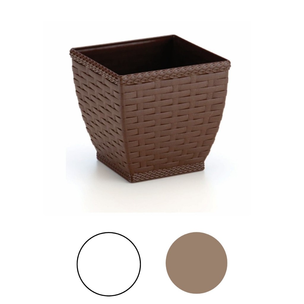 Cachepos Rattan Quadrado Mini Vaso Azaleia Orquidea em Oferta na Shopee