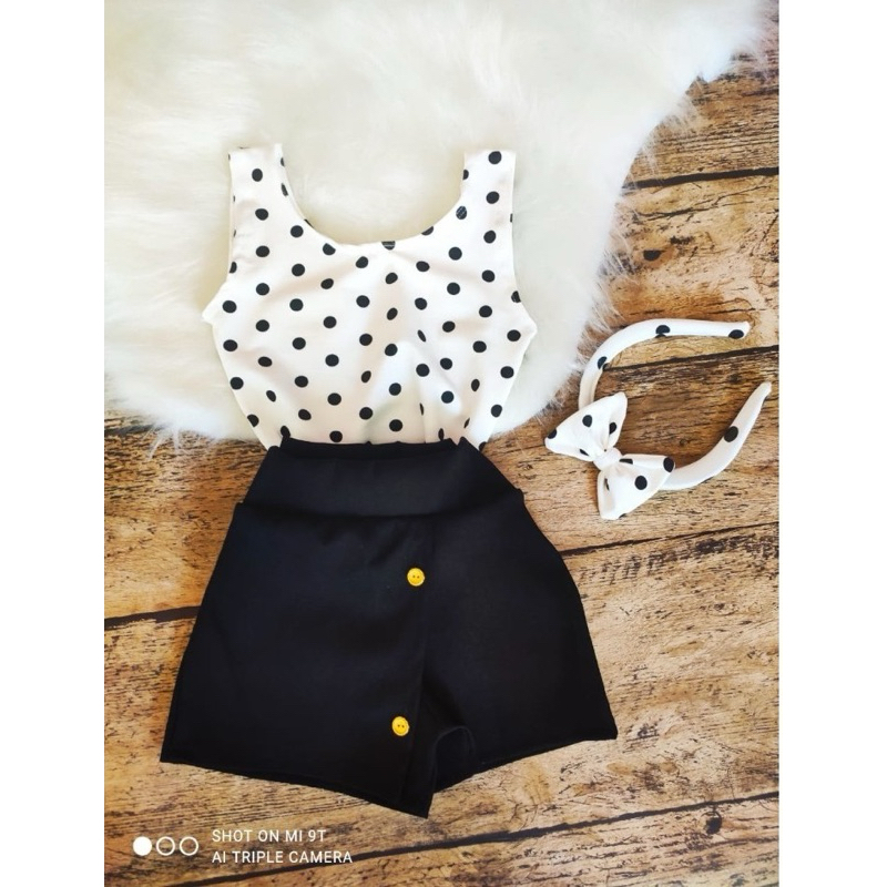 Body+ShortSaia+Gigolete (0 a 5 anos) conjunto bolinha Só Hoje! promoção infantil em Oferta na Shopee