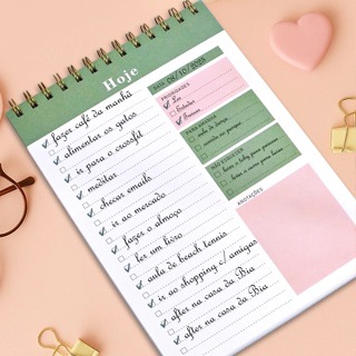 Planner Diário Encadernado - Pronta Entrega - 50 Folhas - 24x17,5cm em Oferta na Shopee