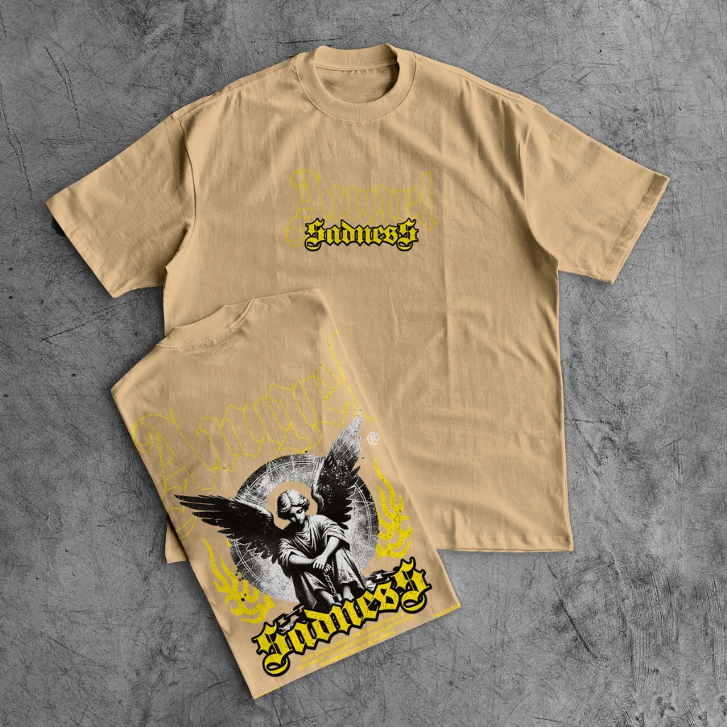 Camiseta Camisa Oversized Angel Sadness Envio Imediato Malhão 100% Algodão OVER-210