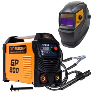 Máquina de Solda Inversora GP 200a Portátil Bivolt + Máscara Automática Três Regulagens Pró Euro em Oferta na Shopee