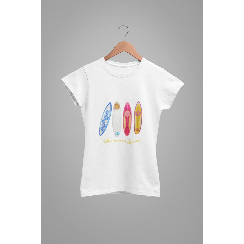 Baby Tee Y2K Feminina- Estampa Quatro Pranchas, Conforto Elástico e Versátil para Primavera/Verão/Outono