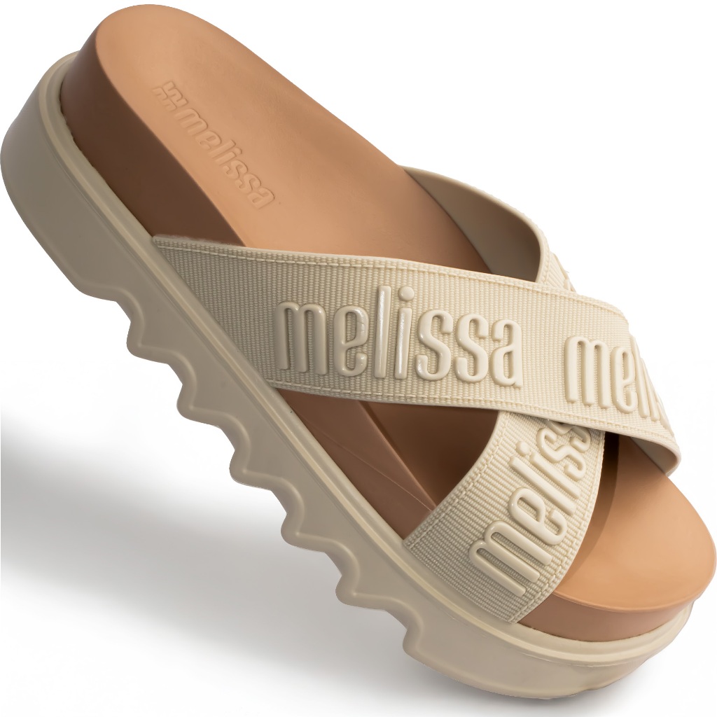Sandália Melissa Cross M-Lover Platform Confortável Original Bege em Oferta na Shopee