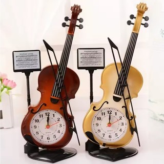 Relógio Despertador Violino Clássico Clássico em Plástico – 27,5cm - Decoração Vintage Retrô