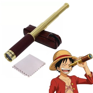 Luneta Retrátil Dourado Fosco Zoom 25x30mm + Lenço + Bolsa - 33 Cm Profissional Monóculo Pirata