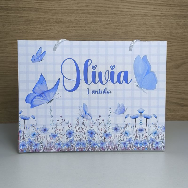 Sacolinha Personalizada Jardim das Borboletas Lilás - Pegue e Monte