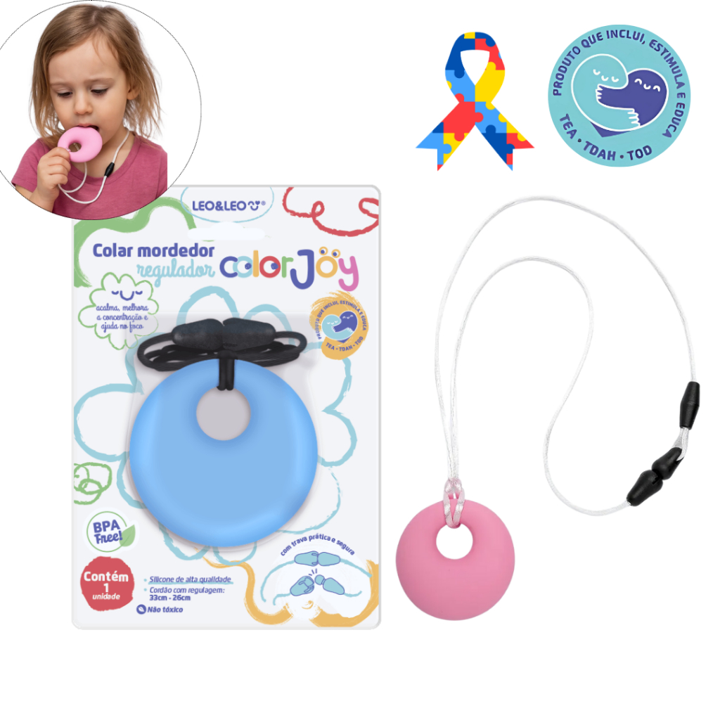 Colar Sensorial Mordedor Autista criança Autismo TDAH TEA TOD Colorjoy