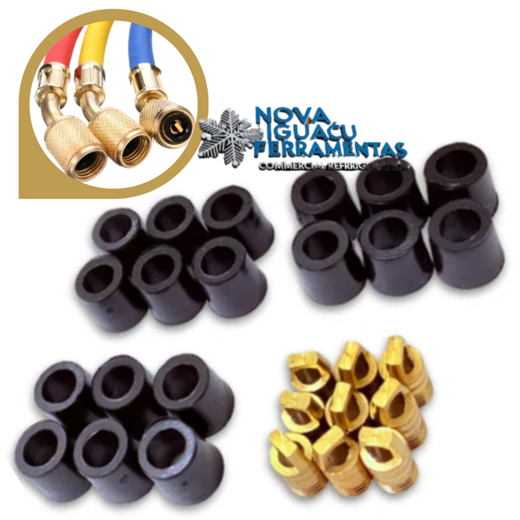 Kit Peça Reparo Mangueira Manifold 18 Borrachas 9 Pino Acionador Refrigeração Ar Condicionado