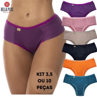 Kit 10 Peças Calcinha Tanga Conforto Suede Renda Lacinho Feminina Atacado Dupla