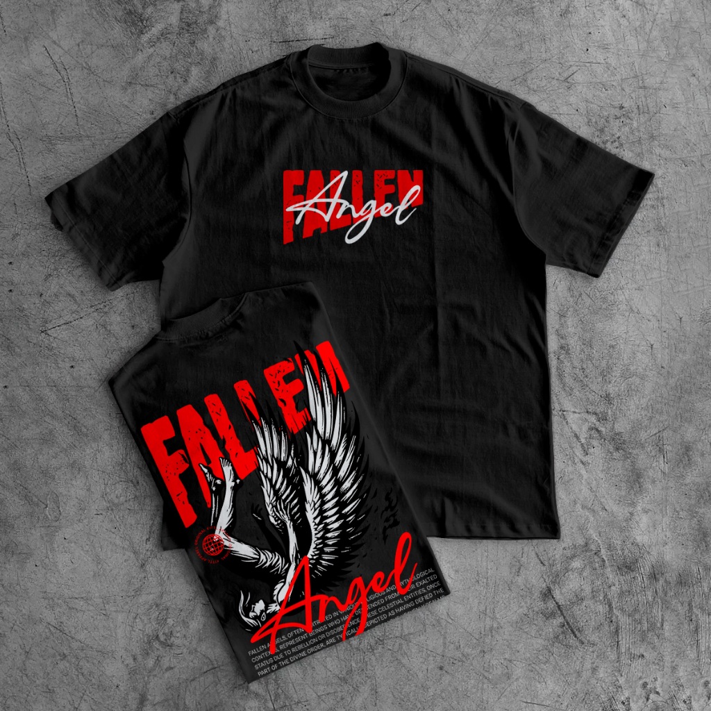 Camiseta Oversized StreetWear Fallen Angel Malhão 100% Algodão Envio Rápido OVER-212