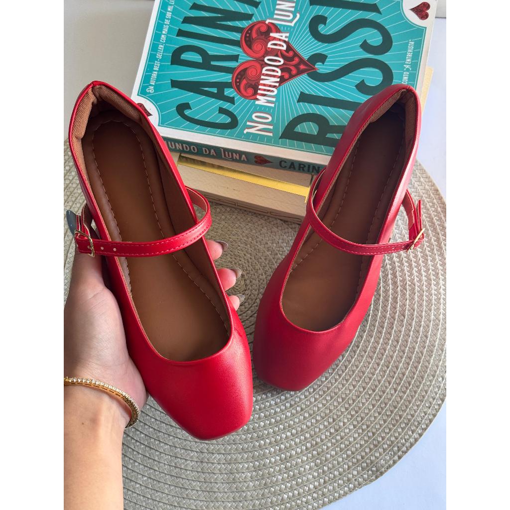 Mocassim Sapatilha Feminino Elegante Boneca Feminina Mary Jane Vermelho do 33 ao 44 em Oferta na Shopee
