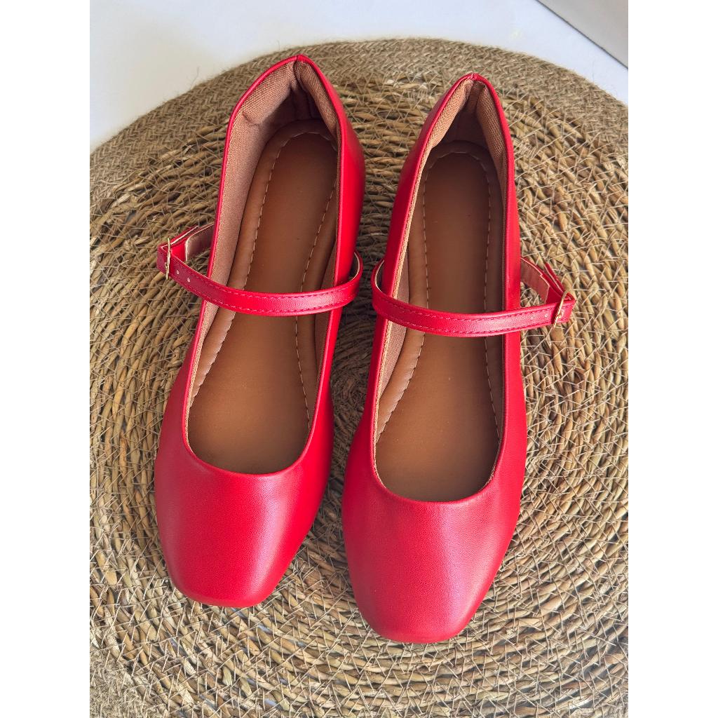 Mocassim Sapatilha Feminino Elegante Boneca Feminina Mary Jane Vermelho do 33 ao 44