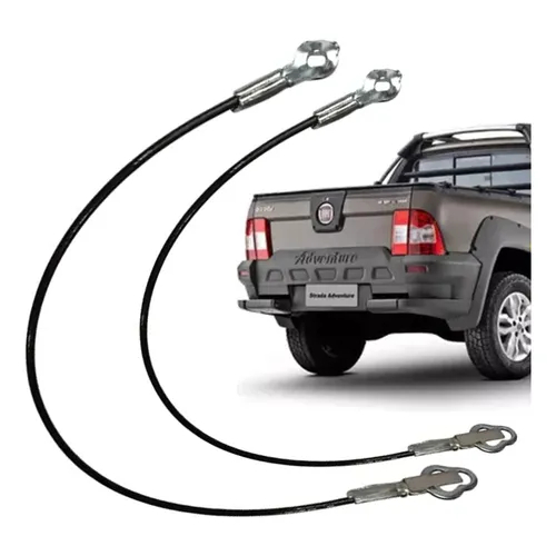 Par De Cabo Aço Tampa Caçamba Traseira Fiat Strada 2009 2010 2011 2012 2013 em Oferta na Shopee