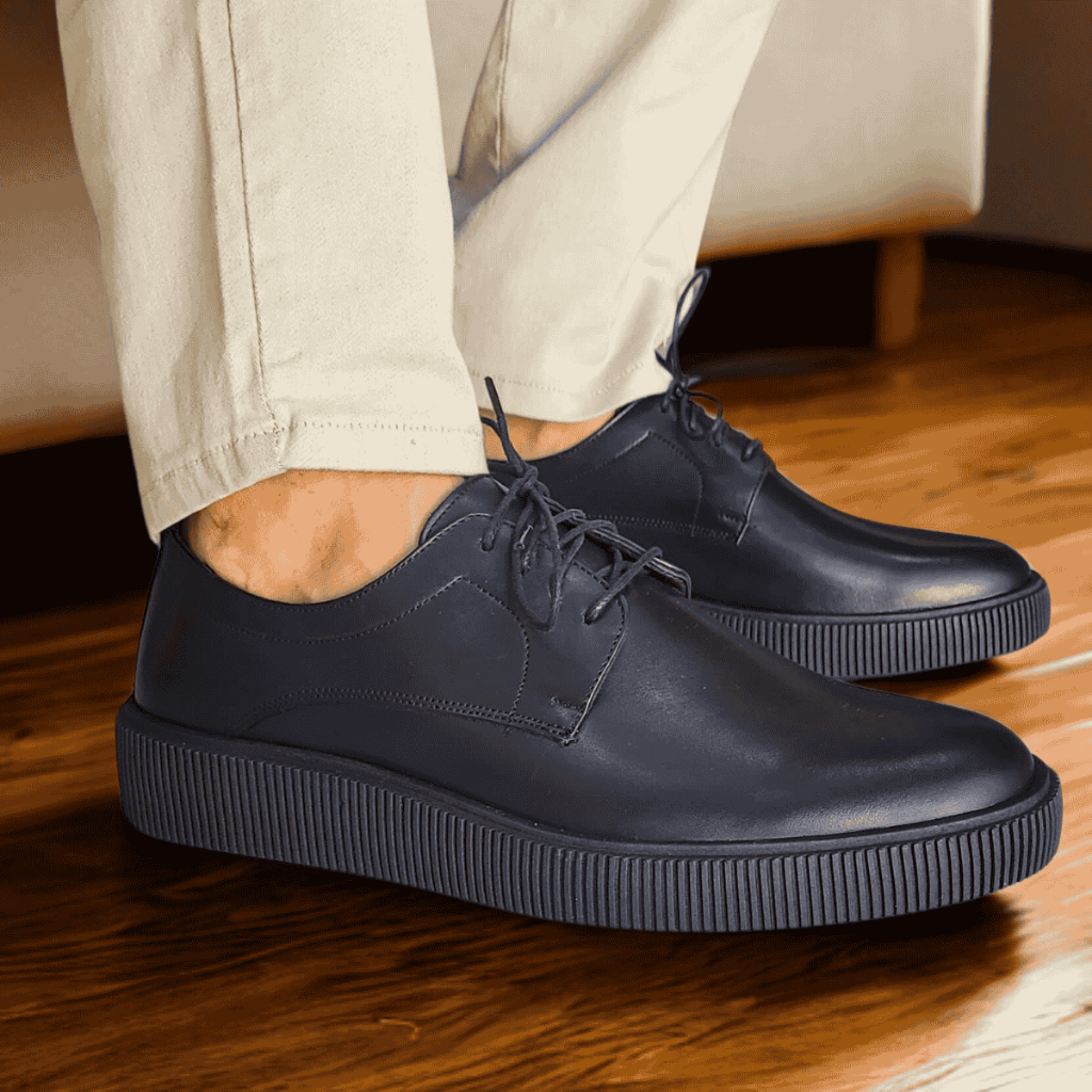 Sapato Social Masculino Derby Konna Casual Elegante Confortável Em Couro Cadarço Lançamento