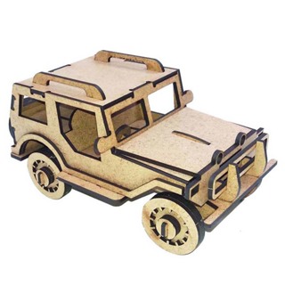 Jeep Carro 20 cm Quebra Cabeça 3d mdf cru Festa carros Selva Safari Jurassic meio transporte em Oferta na Shopee