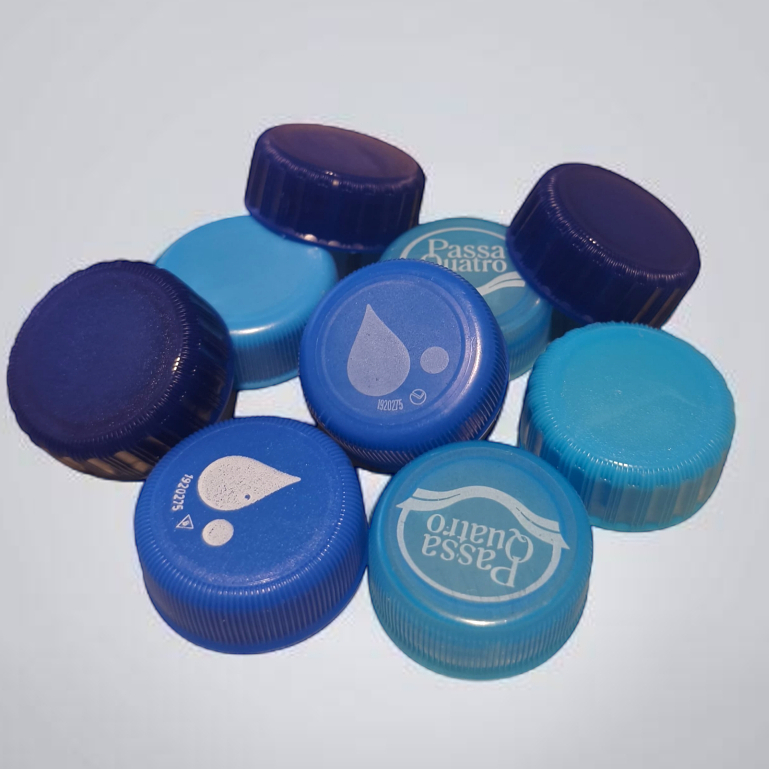 Tampinhas de garrafa PET Refrigerante e ou Água para artesanato, reciclagem sustentável tom de Azul