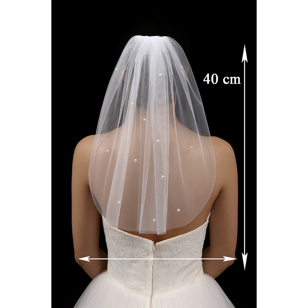 Véu Curto Pérola Noiva Despedida Solteira Chá Branco V58 em Oferta na Shopee
