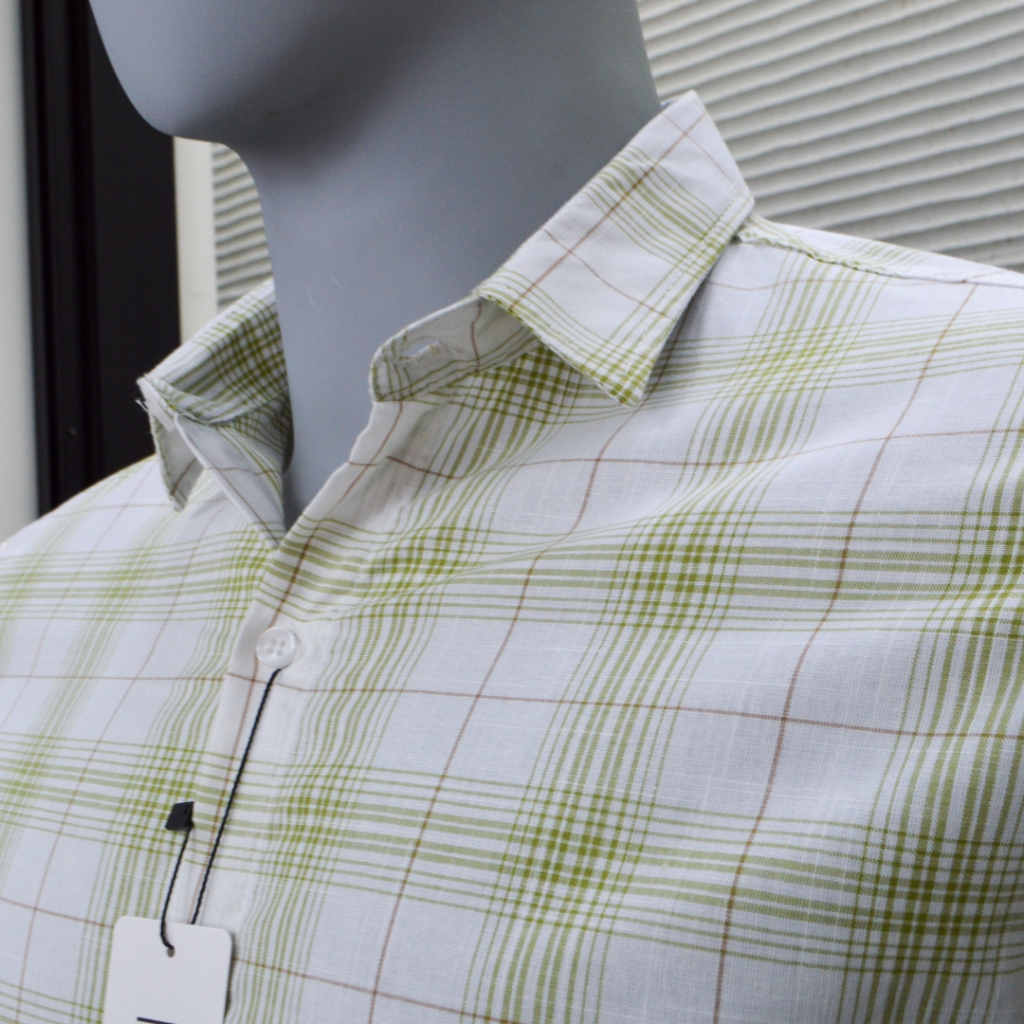 Camisa Social Masculina Manga Longa Xadrez Linho Casual Clássica e Versátil